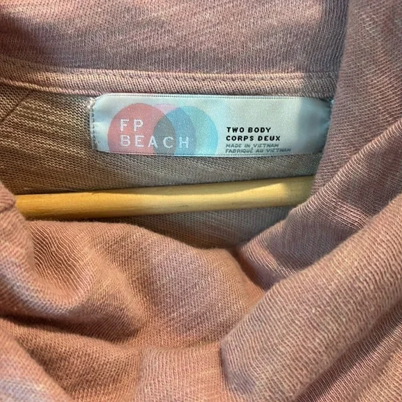 Free People Beach Pink Cowl Neck Sweater with Relaxed Fit - Picture 3 of 8